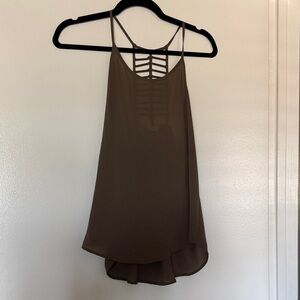 Elegant Dark Green Strappy Women's Top